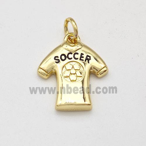 Soccer Football Shirts Charms Copper Pendant Sports Gold Plated