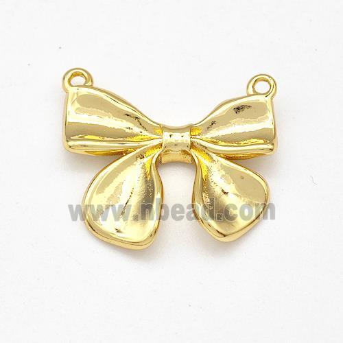 Copper Bow Pendant 2loops Gold Plated