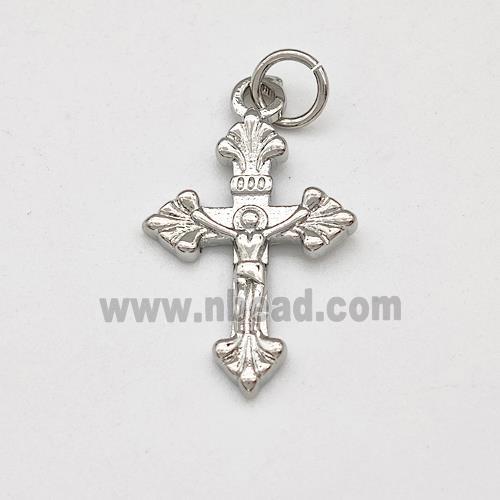 Copper Crucifix Cross Pendant Jesus Platinum Plated