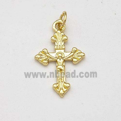 Copper Crucifix Cross Pendant Jesus Gold Plated