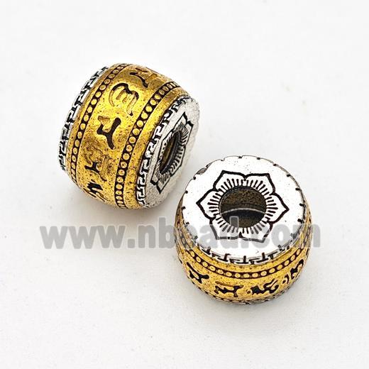 Tibetan Style Alloy Rondelle Beads Antique Silver Gold Large Hole