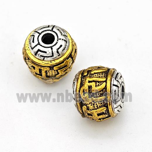 Tibetan Style Alloy Round Beads Antique Silver Gold Large Hole