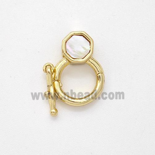 Copper Clasp Pave Shell 18K Gold Plated