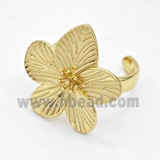 Copper Flower Rings Gold Plated