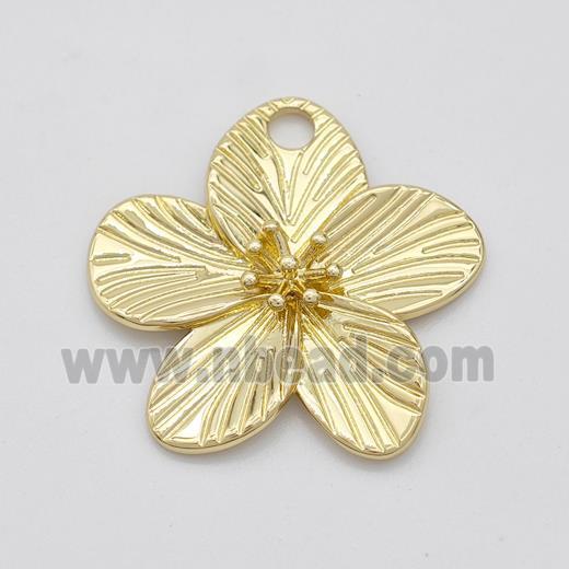 Copper Flower Pendant Gold Plated