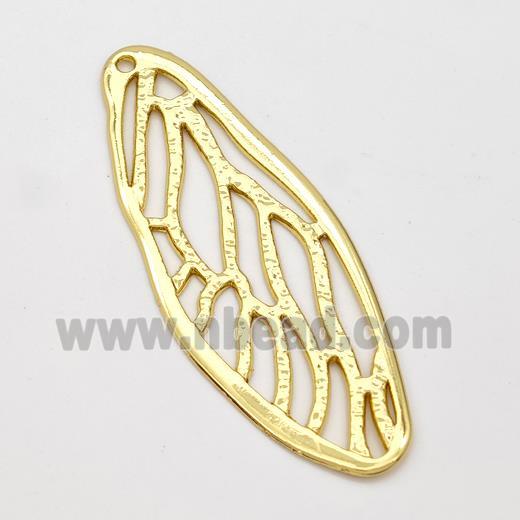 Cicada Wings Charms Copper Pendant Hammered Gold Plated