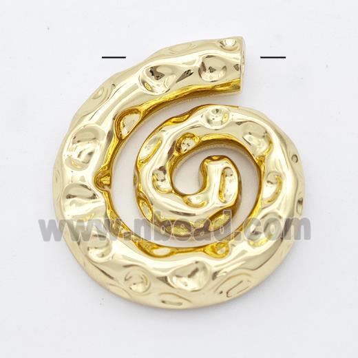 Nautilus Charms Copper Pendant Spiral Shell Hammered Gold Plated