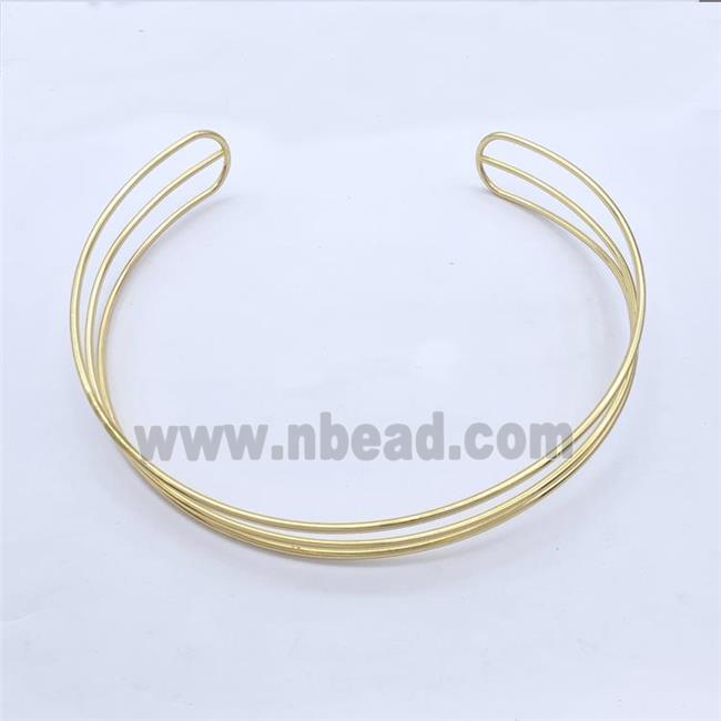 Copper Wire Collar Necklace Gold Plated