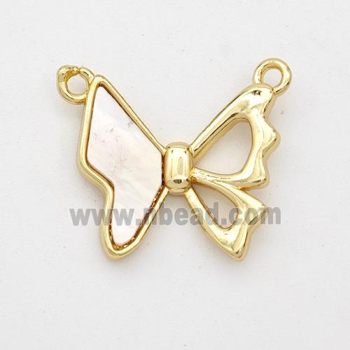 Copper Butterfly Pendant 2loops 18K Gold Plated