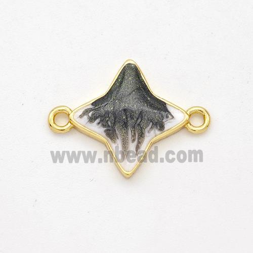 Copper Star Connector Black Painted 18K Gold Plated