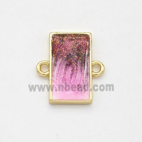 Copper Rectangle Connector Painted 18K Gold Plated