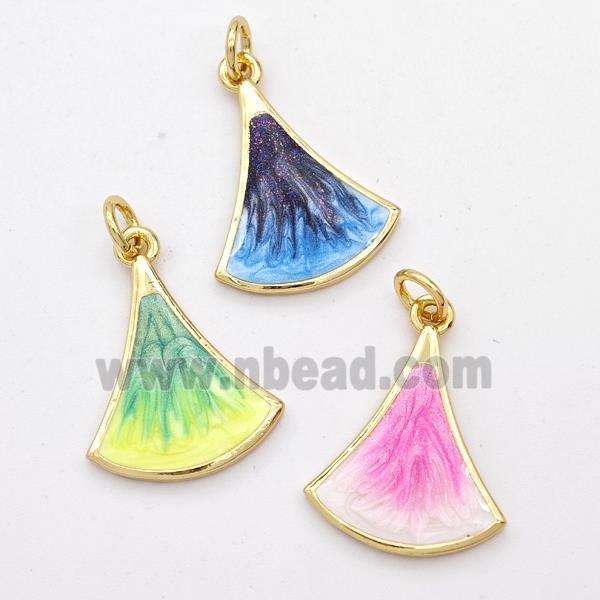 Copper Leaf Pendant Painted 18K Gold Plated Mixed