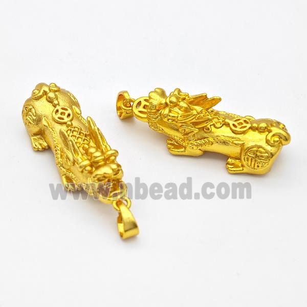 Copper Pixiu Charms Pendant Gold Plated