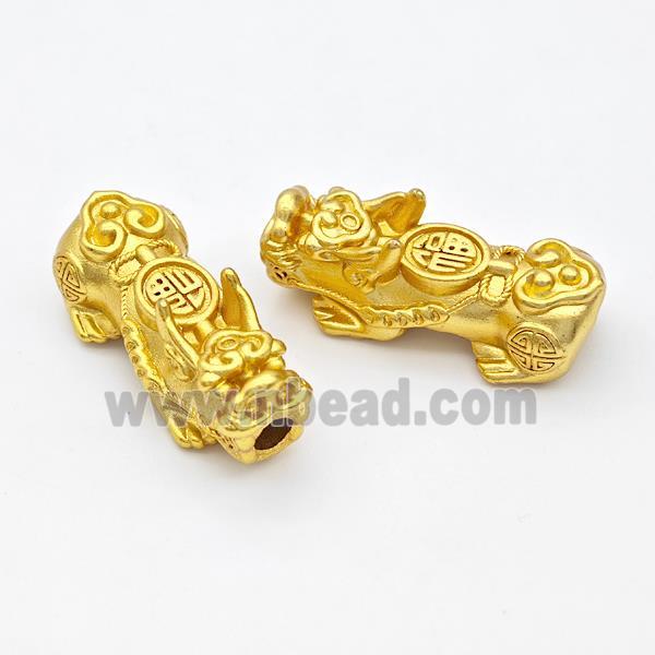 Copper Pixiu Charms Beads Large Hole Gold Plated