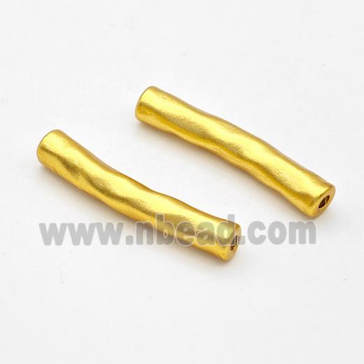 Copper Tube Beads Curving Gold Plated