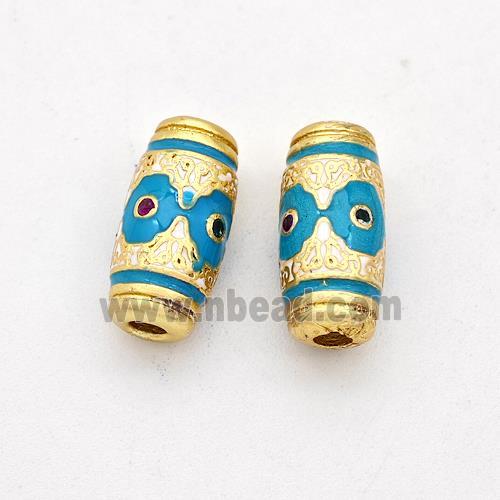 Copper Rice Beads Pave Zirconia Painted Gold Plated