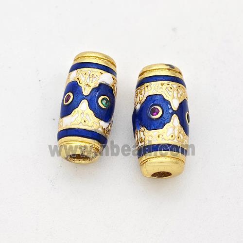 Copper Rice Beads Pave Zirconia Painted Gold Plated