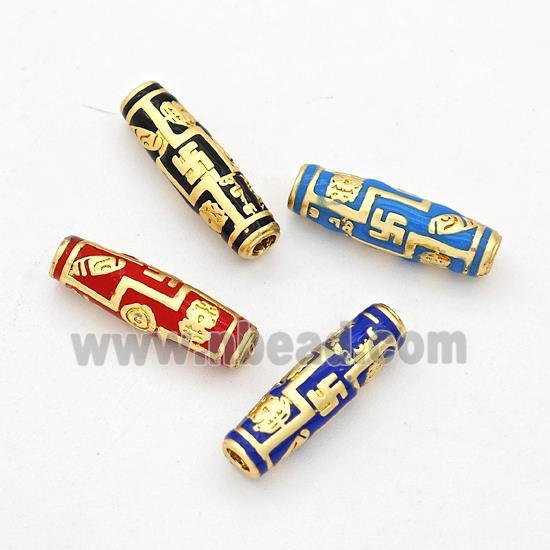 Copper Rice Beads Enamel Gold Plated Mixed