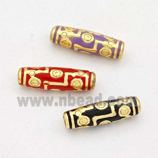 Copper Rice Beads Enamel Gold Plated Mixed