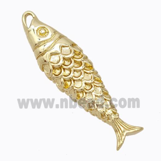 Copper Fish Pendant Hollow Gold Plated