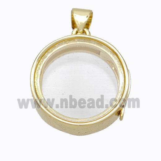 Copper Circle Locket Pendant Gold Plated