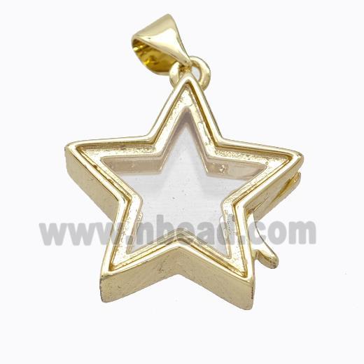 Copper Star Locket Pendant Gold Plated