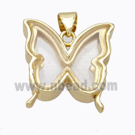 Copper Butterfly Locket Pendant Gold Plated