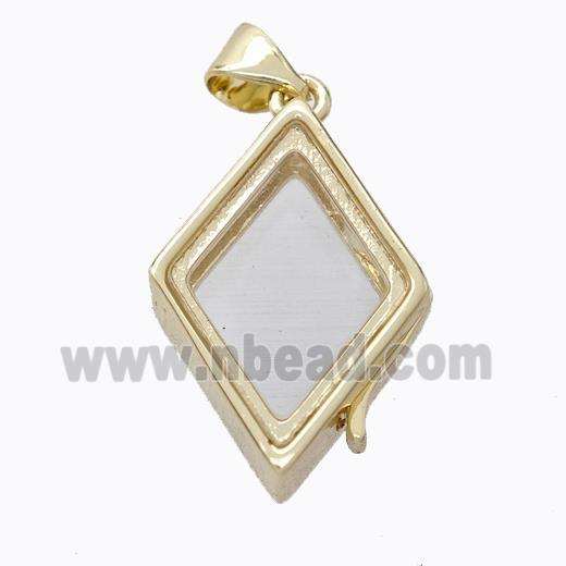 Copper Rhombus Locket Pendant Gold Plated