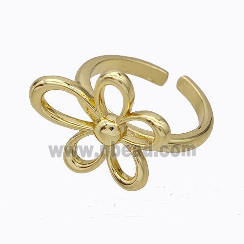 Copper Flower Rings Gold Plated