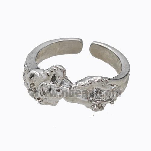 Copper Horse Ring Pegasus Platinum Plated