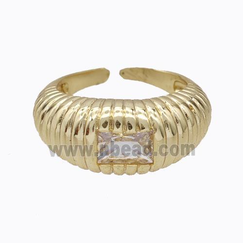 Copper Ring Pave Zirconia Gold Plated