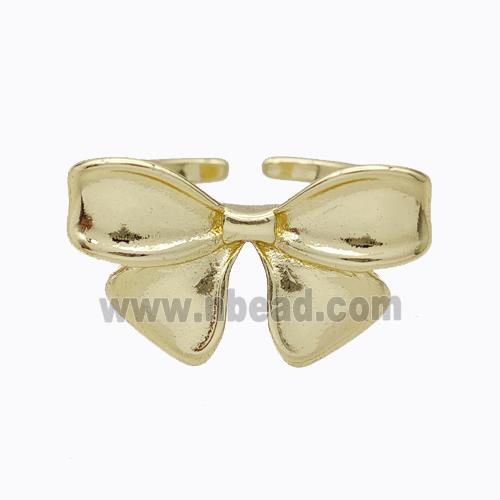 Copper Ring Bow Gold Plated