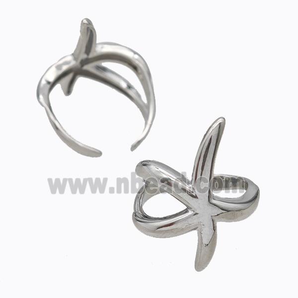 Copper Starfish Rings Platinum Plated