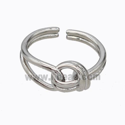 Copper Knot Ring Platinum Plated