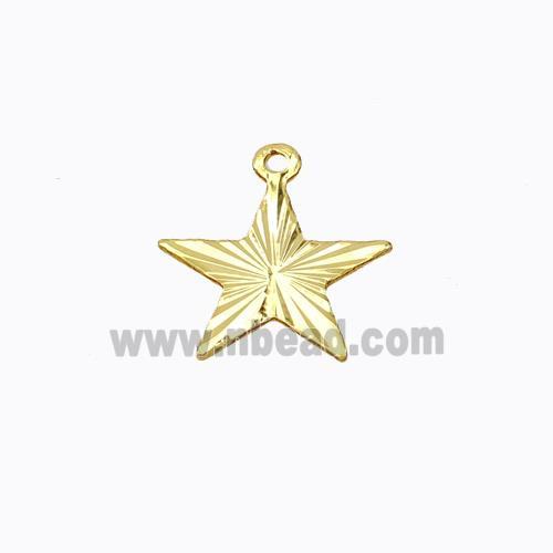 Copper Star Pendant Flat Gold Plated