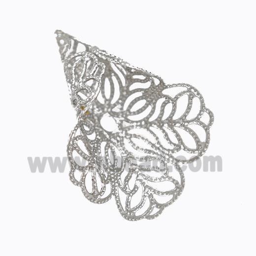 Copper Flower Pendant Platinum Plated