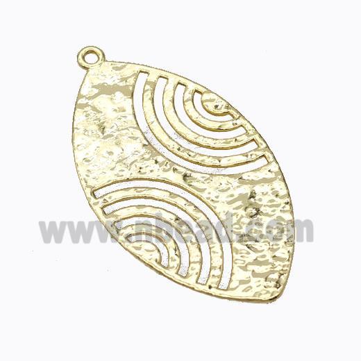 Copper Leaf Pendant Flat Gold Plated