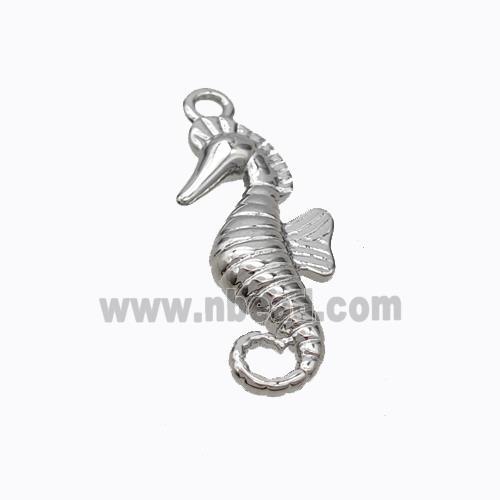 Copper Seahorse Pendant Platinum Plated