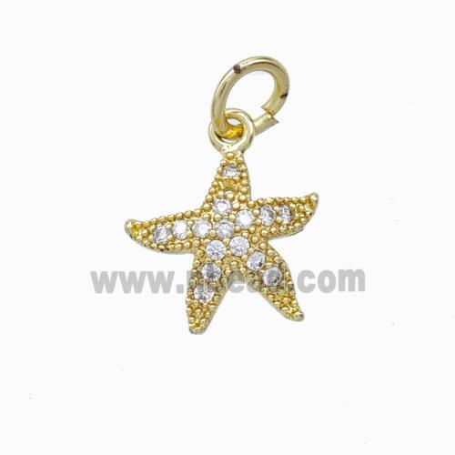 Copper Starfis Pendant Micropave Zirconia Gold Plated