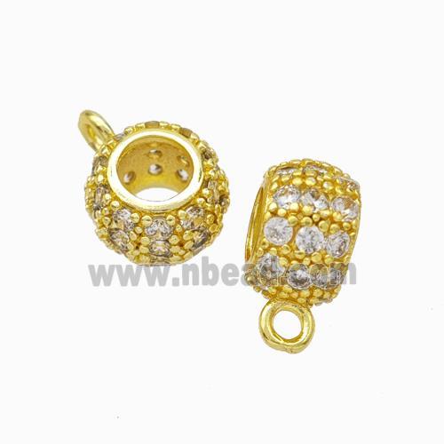 Copper Hanger Bail Micropave Zirconia Gold Plated