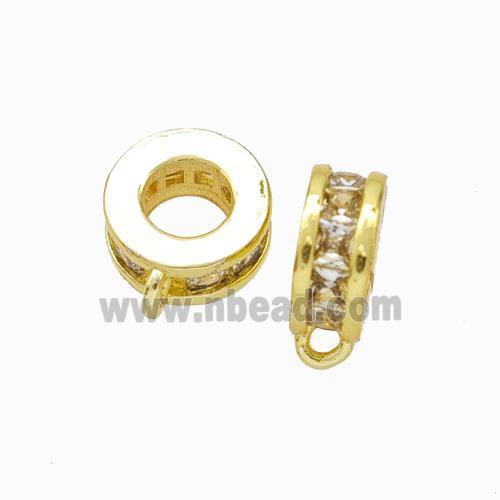 Copper Hanger Bail Micropave Zirconia Gold Plated