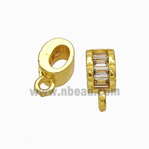 Copper Hanger Bail Micropave Zirconia Gold Plated