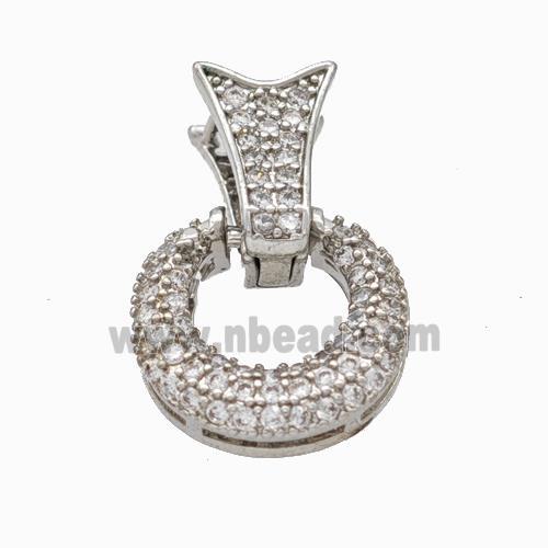 Copper Bail Pave Zirconia Platinum Plated