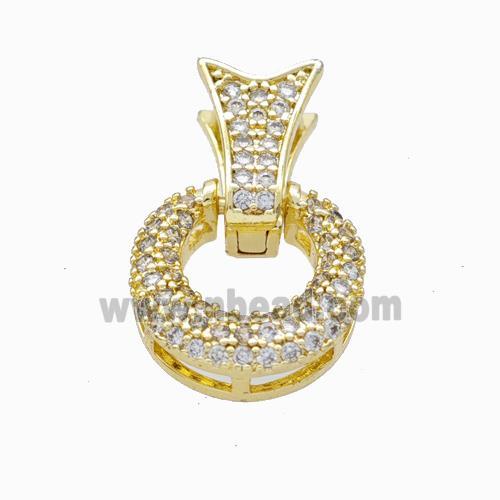 Copper Bail Pave Zirconia Gold Plated