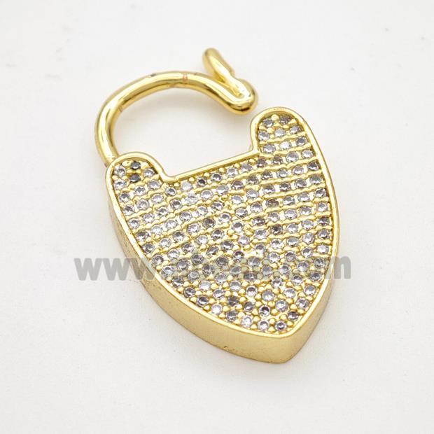 Copper Arrowhead Clasp Micropave Zirconia Gold Plated