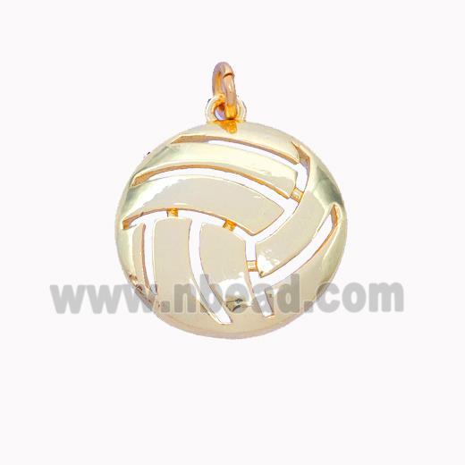 Copper Volleyball Pendant Gold Plated