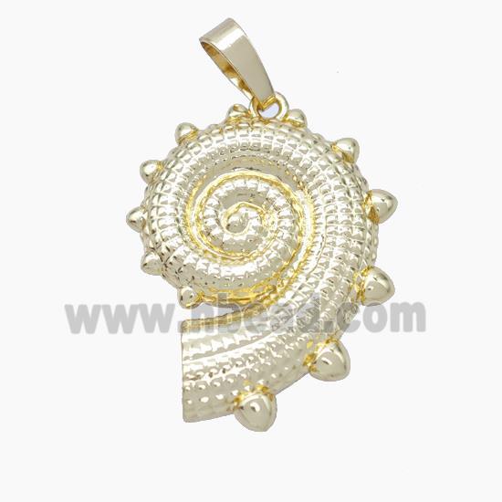 Spiral Shell Charms Copper Pendant Gold Plated