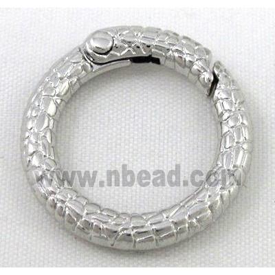 alloy Carabiner Clasp, platinum plated
