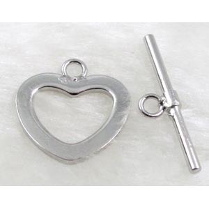 Platinum Plated Copper Jewelry Toggle Clasp, Lead Free, Nickel Free