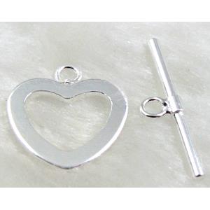 Silver Plated Copper Jewelry Toggle Clasp, Lead Free, Nickel Free
